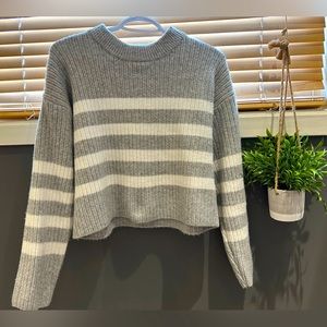 Pink rose stripped knit sweater
